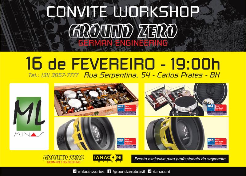 Workshop Ground Zero em Belo Horizonte/MG dia 16 de fevereiro de 2016